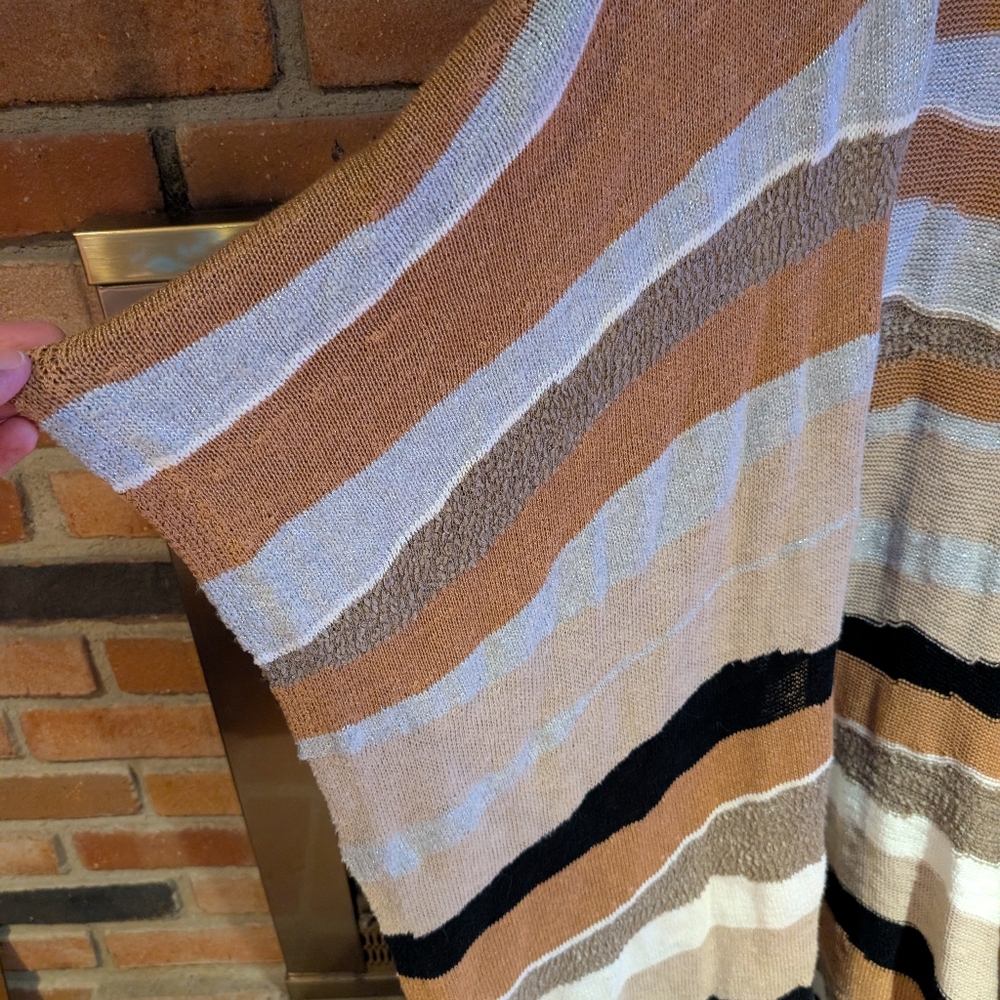 Chico's Striped Open Cardigan Duster - One Size - Picture 3 of 4